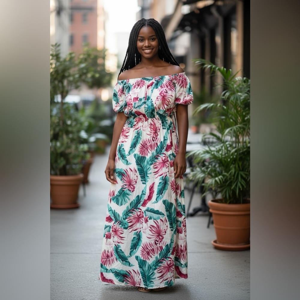Seven Islands Tropical Print Maxi Dress